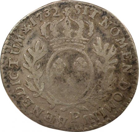 France Louis XV - 1/10 Ecu Argent, au Buste habillé - 1732 P Dijon