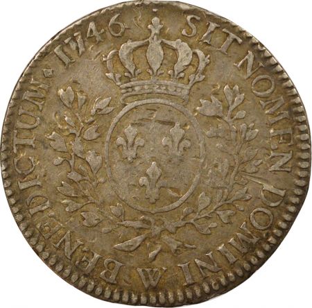 France Louis XV - 1/2 Ecu Argent, au Bandeau - 1746 W Lille