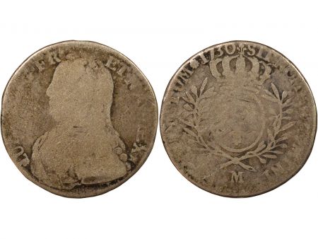 France Louis XV - 1/2 Ecu Argent, au Buste habillé - 1730 M Toulouse