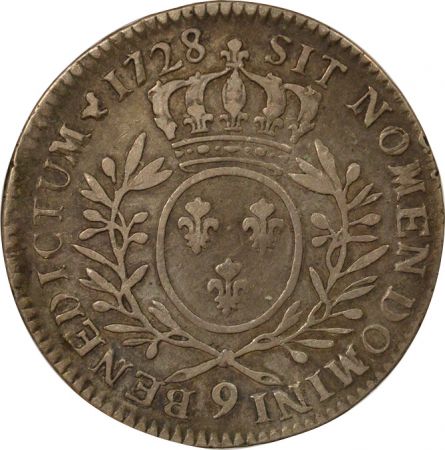 France Louis XV - 1/2 Ecu Argent, aux Rameaux d\'Olivier - 1728 9 Rennes