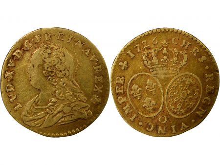 France Louis XV - 1/2 Louis d\'Or au Buste Habillé - 1726 O Riom