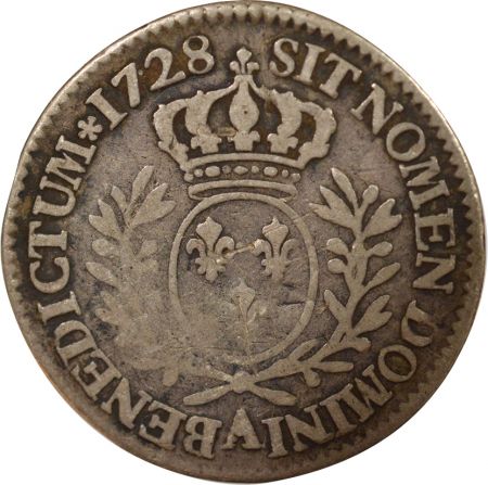 France Louis XV - 1/5 Ecu Argent, au Buste habillé - 1728 A Paris