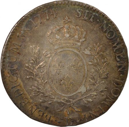 France Louis XV - Ecu Argent, à la Vieille Tête - 1774 B Rouen