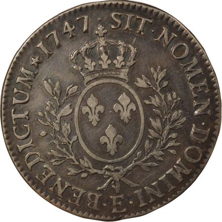 France Louis XV - Ecu Argent, au Bandeau - 1747 E Tours