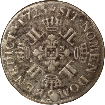 France Louis XV - Ecu Argent, aux Huit L - 1725 9 Rennes