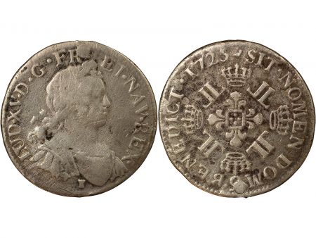 France Louis XV - Ecu Argent, aux Huit L - 1725 9 Rennes