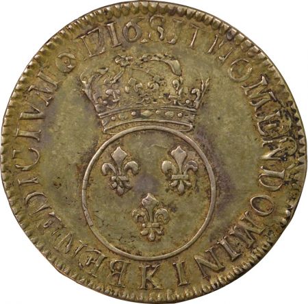 France Louis XV - Ecu Argent, Vertugadin - 1716 K Bordeaux réformé