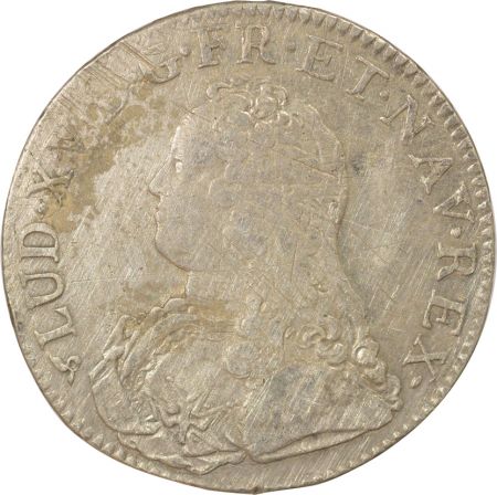 France Louis XV - Écu Argent aux Rameaux d\'Olivier - 1726 B Rouen