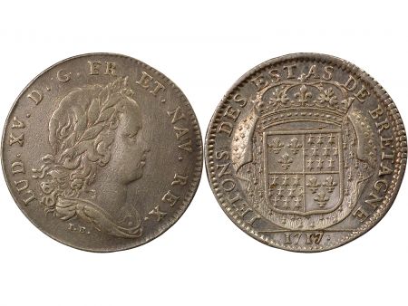 France Louis XV - Jeton Argent, Etats de Bretagne - 1717 Dinan