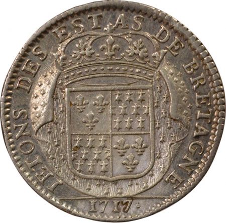 France Louis XV - Jeton Argent, Etats de Bretagne - 1717 Dinan