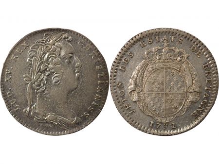 France Louis XV - Jeton Argent, Etats de Bretagne - 1732 Rennes