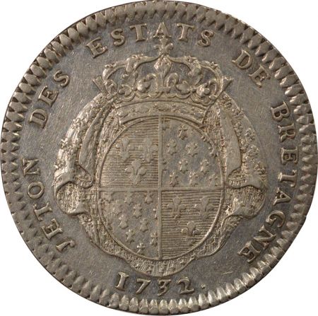 France Louis XV - Jeton Argent, Etats de Bretagne - 1732 Rennes