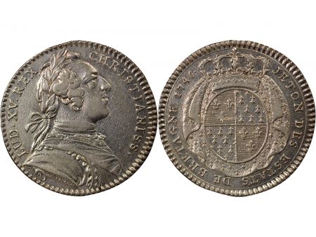 France Louis XV - Jeton Argent, Etats de Bretagne - 1746 Rennes