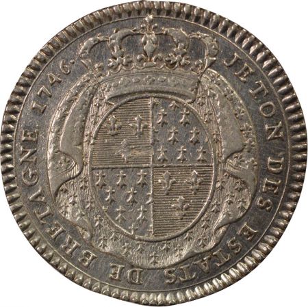 France Louis XV - Jeton Argent, Etats de Bretagne - 1746 Rennes