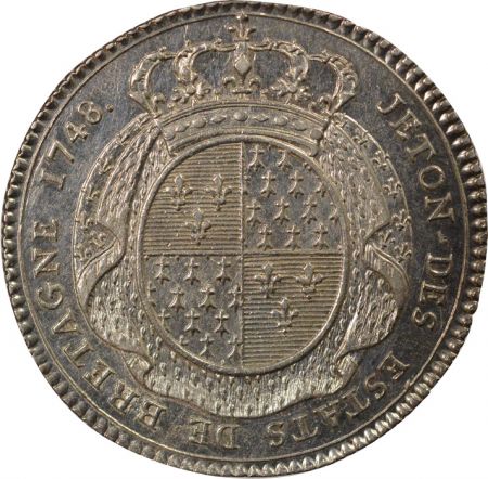 France Louis XV - Jeton Argent, Etats de Bretagne - 1748 Rennes