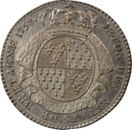 France Louis XV - Jeton Argent, Etats de Bretagne - 1758 Saint Brieuc