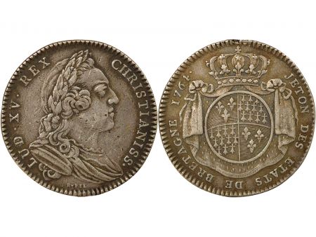 France Louis XV - Jeton Argent, Etats de Bretagne - 1764 Rennes