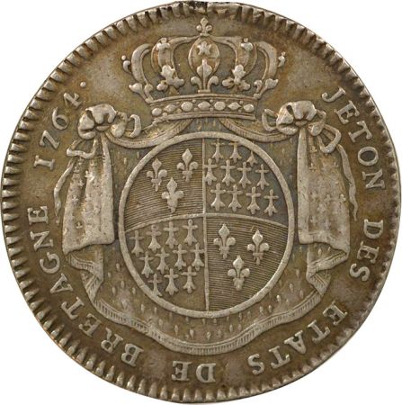 France Louis XV - Jeton Argent, Etats de Bretagne - 1764 Rennes