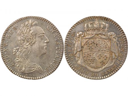 France Louis XV - Jeton Argent, Etats de Bretagne - 1772 Rennes