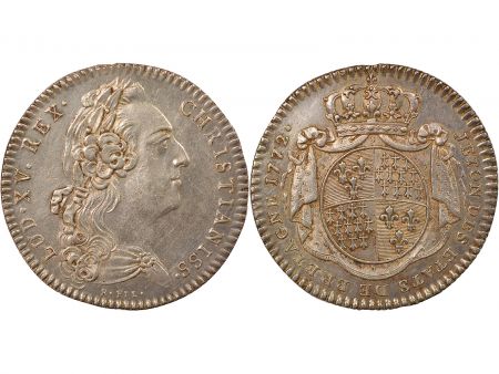 France Louis XV - Jeton Argent, Etats de Bretagne - 1772 Rennes