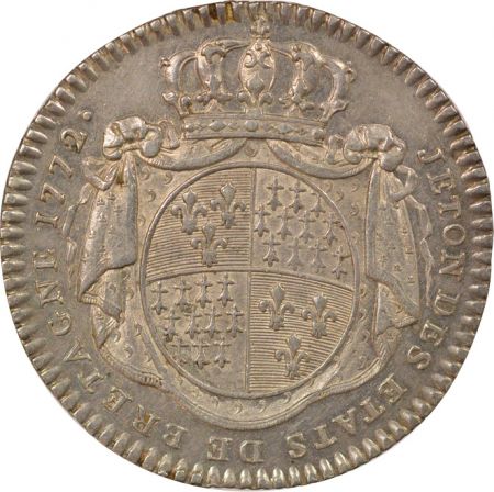 France Louis XV - Jeton Argent, Etats de Bretagne - 1772 Rennes