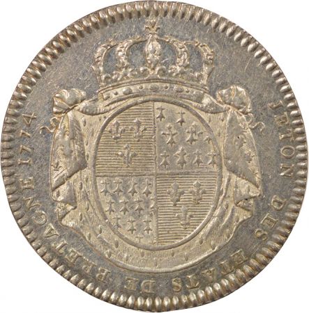 France Louis XV - Jeton Argent, Etats de Bretagne - 1774 Rennes