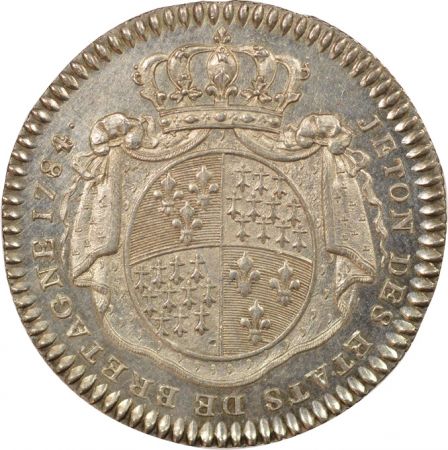 France Louis XV - Jeton Argent, Etats de Bretagne - 1784/68 Rennes