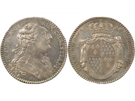 France Louis XV - Jeton Argent, Etats de Bretagne - 1786 Rennes