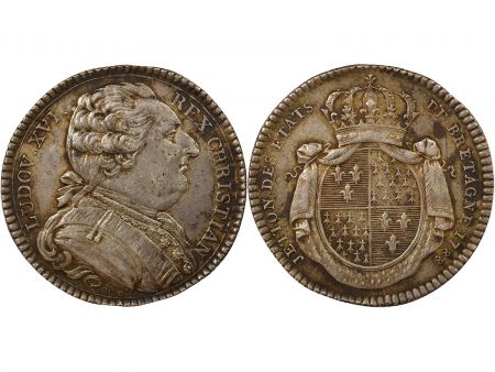 France Louis XV - Jeton Argent, Etats de Bretagne - 1788 Rennes