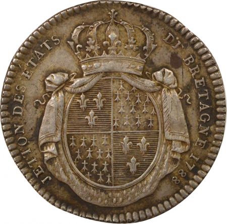 France Louis XV - Jeton Argent, Etats de Bretagne - 1788 Rennes