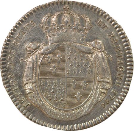 France Louis XV - Jeton Argent, Etats de Bretagne - 1788 Rennes