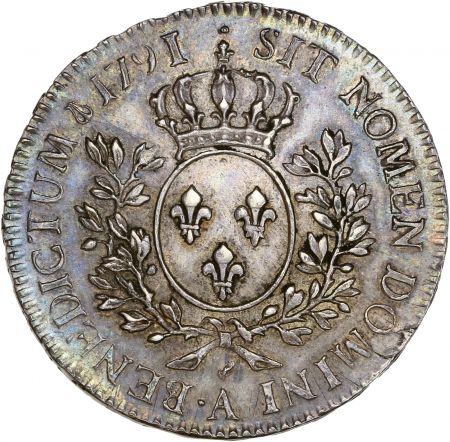 France Louis XVI - 1/2 Ecu Argent aux Rameaux d\'Olivier - 1791 A Paris