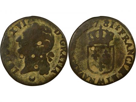 France Louis XVI - 1/2 Sol à l\'Ecu - 1781 AA Metz