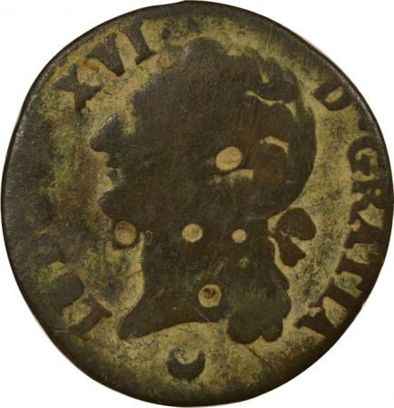 France Louis XVI - 1/2 Sol à l\'Ecu - 1781 AA Metz