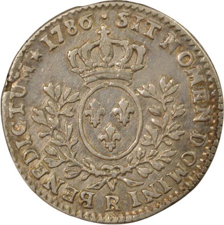 France Louis XVI - 1/5 Ecu Argent, aux Rameaux d\'Olivier - 1786 R Orléans