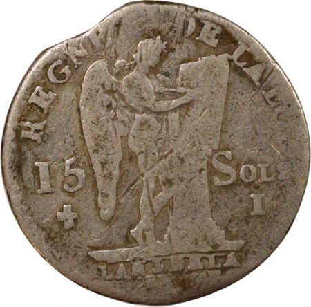 France Louis XVI - 15 Sols Argent, au Génie - 1791 I Limoges