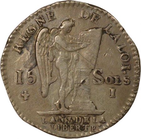 France Louis XVI - 15 Sols Constitutionnel Argent - 1791 I Limoges