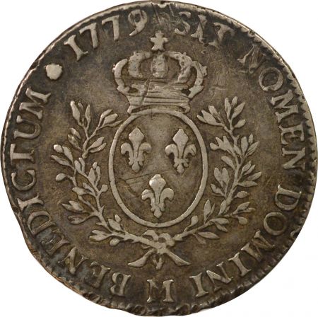 France Louis XVI - Ecu Argent, aux Rameaux d\'Olivier - 1779 M Toulouse