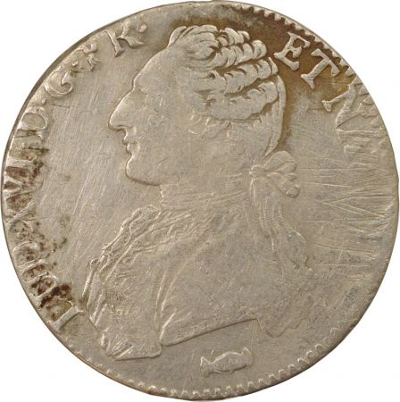 France Louis XVI - Écu Argent aux Rameaux d\'Olivier - 1775 K Bordeaux