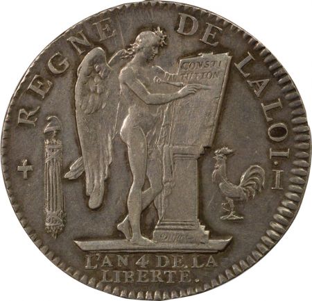 France Louis XVI - Ecu Constitutionnel Argent - 1792 I Limoges