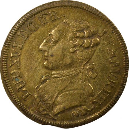 France Louis XVI - Jeton de Compte Laiton, Dauphin Louis XVII - Nuremberg