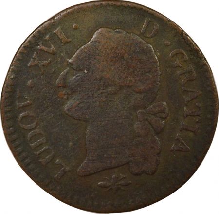 France Louis XVI - Sol, à l\'Ecu - 1791 D Lyon