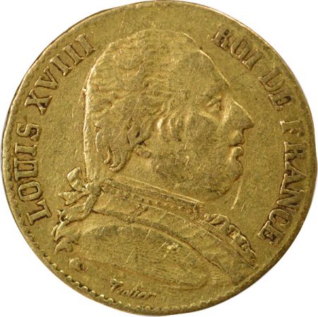 France Louis XVIII - 20 Francs Or, Buste Habillé - 1815 L Bayonne