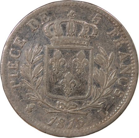 France LOUIS XVIII - 5 FRANCS ARGENT, BUSTE HABILLE - 1815, L BAYONNE