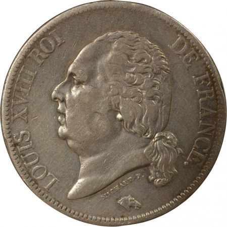 France Louis XVIII - 5 Francs Argent, tête nue - 1819 B Rouen