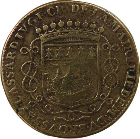 France MAIRE DE NANTES - PAUL CASSARD, SIEUR DE BROUSSAY  - JETON LAITON 1689