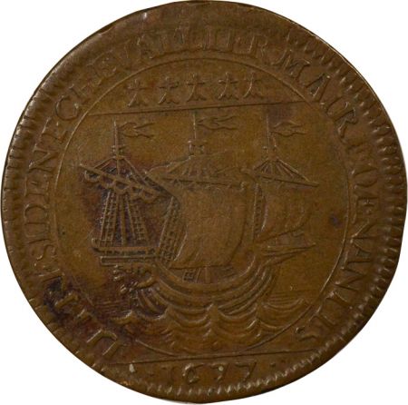 France Maire de Nantes, Charles-César Chevalier - Jeton Cuivre - 1677