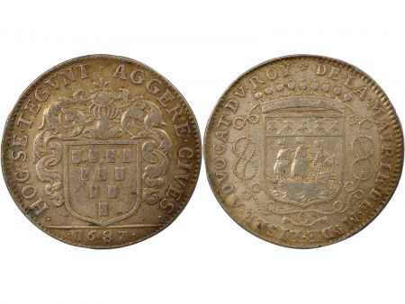 France Maire de Nantes, Guillaume de Lisle - Jeton Argent - 1687