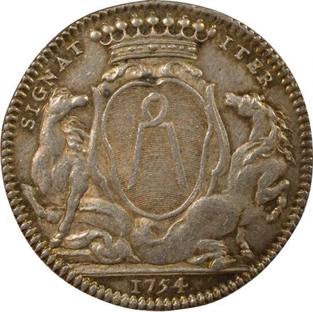 France Maire de Nantes, Jean Baptiste Gellée - Jeton Argent, 1er Mandat - 1754