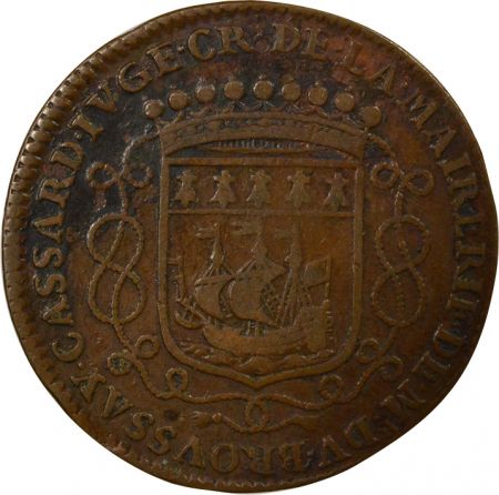 France Maire de Nantes, Paul Cassard - Jeton Cuivre - 1689